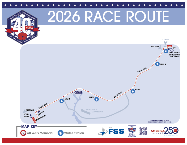 20260516_40thGTG_Map_RaceRoute_72_CAO20260422 2026 Gate To Gate Memorial Run/Walk Race Route - 40th Anniversary - May 16, 2026